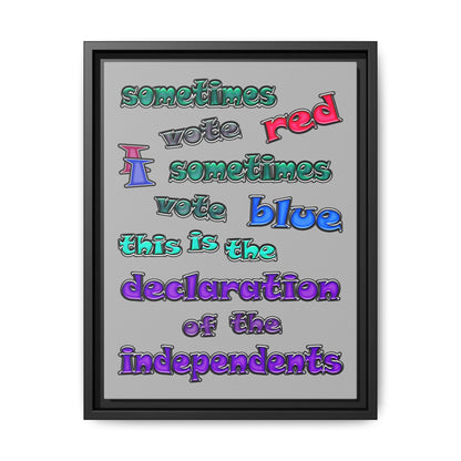 declaration of the independents - framed canvas art (light grey)