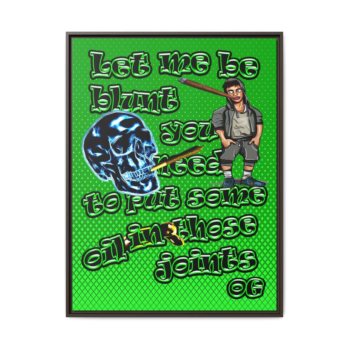 og - framed canvas art (logo green)