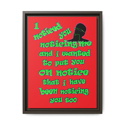 noticed you noticing - framed canvas art (red)