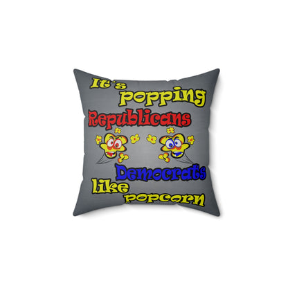 popping like popcorn - Spun Polyester Square Pillow - (grey-light grey)