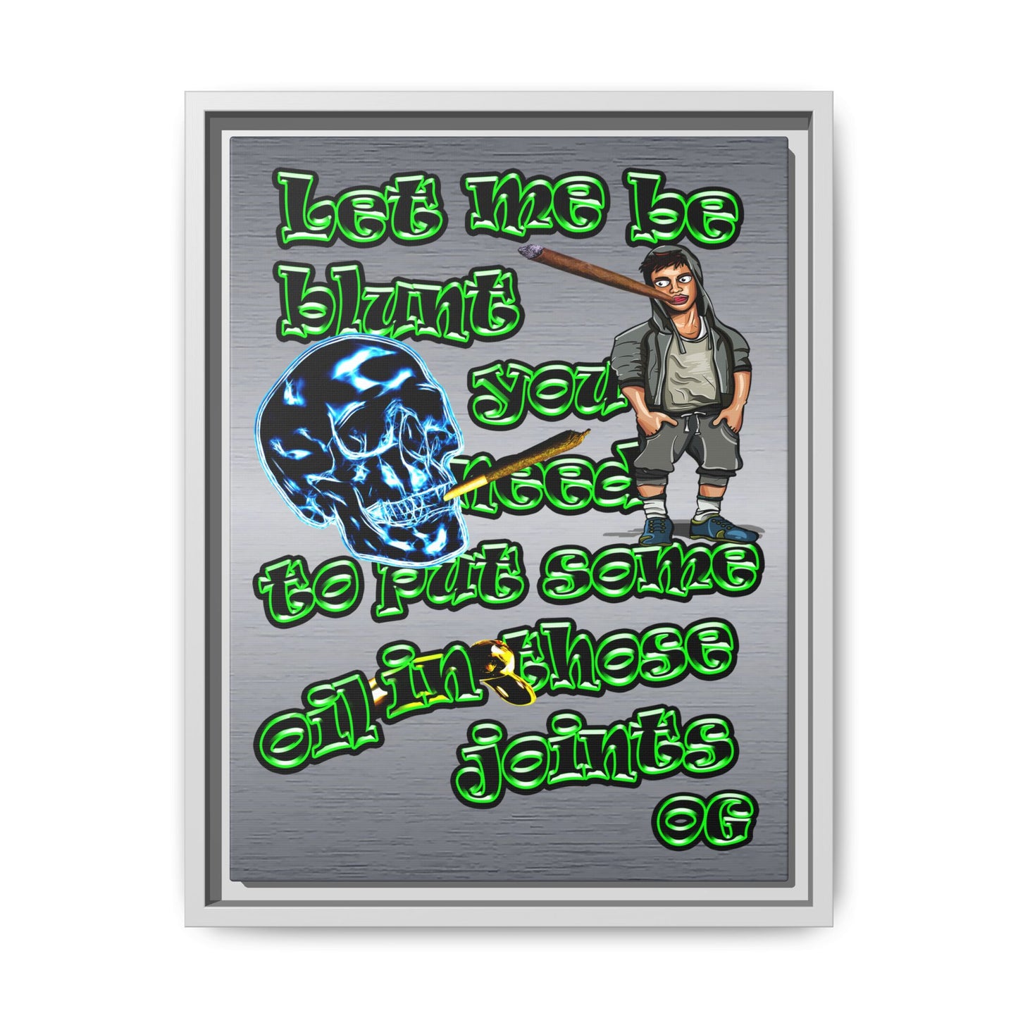 og - framed canvas art (brushed nickel)