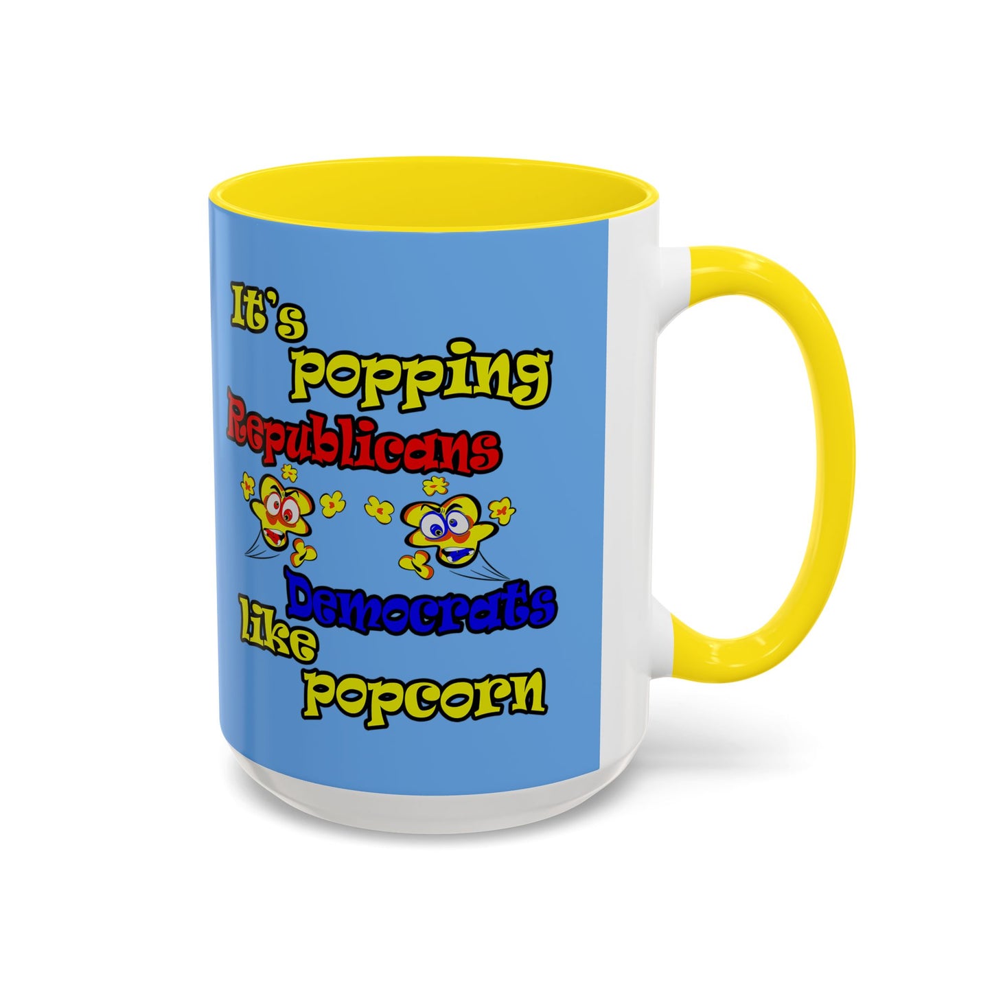 popping like popcorn - Accent Mug (light blue)