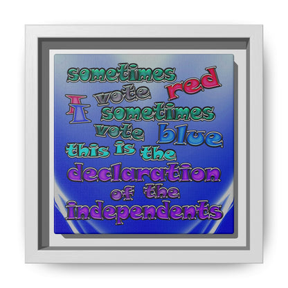 declaration of the independents - framed canvas art (blue-white wave)