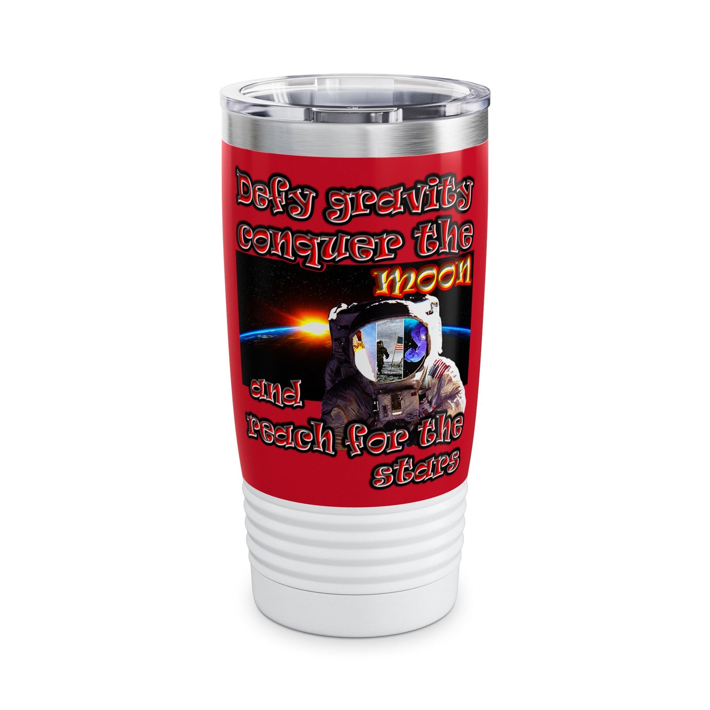 defy conquer reach - Ringneck Tumbler, 20oz (dark red)