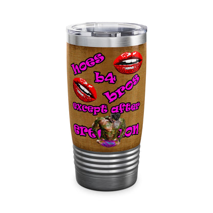 hoes b4 bros - Ringneck Tumbler, 20oz (brown papyrus)