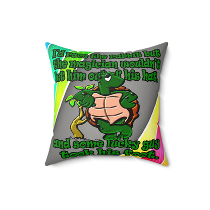 turtle race - Faux Suede Square Pillow - (rainbow split)