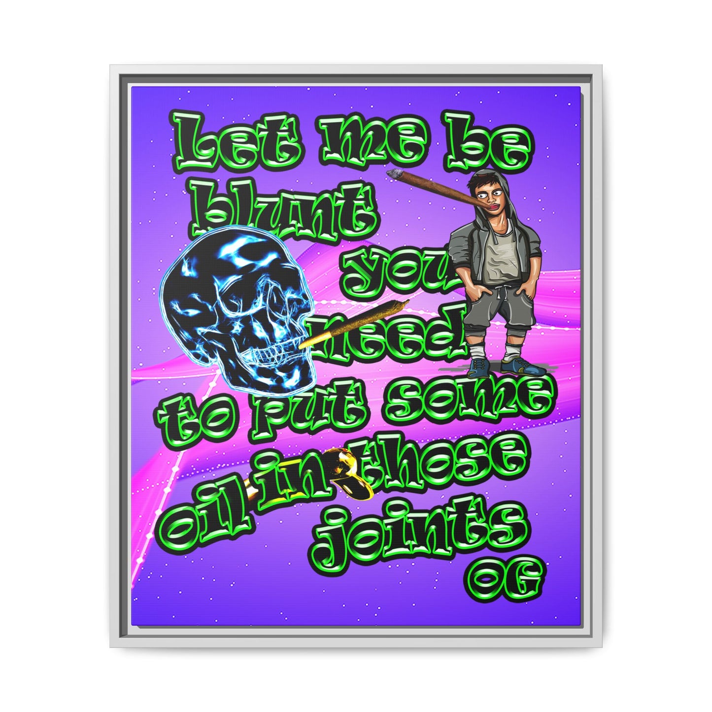 og - framed canvas art (purple-pink wave)