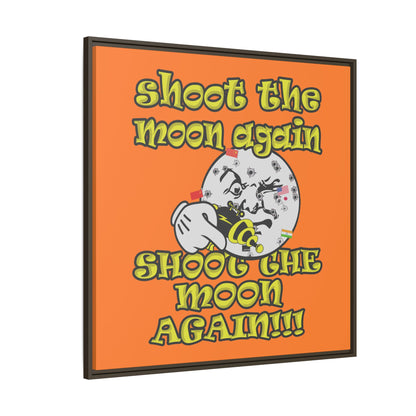 shoot the moon again - framed canvas art (crusta)