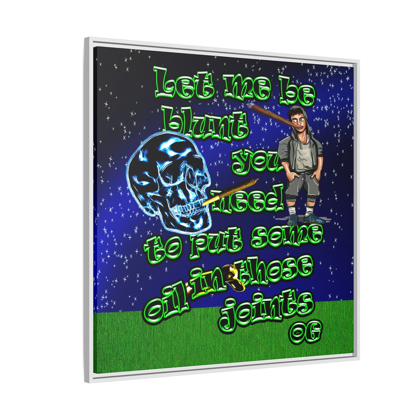 og - framed canvas art ('snoops' background)