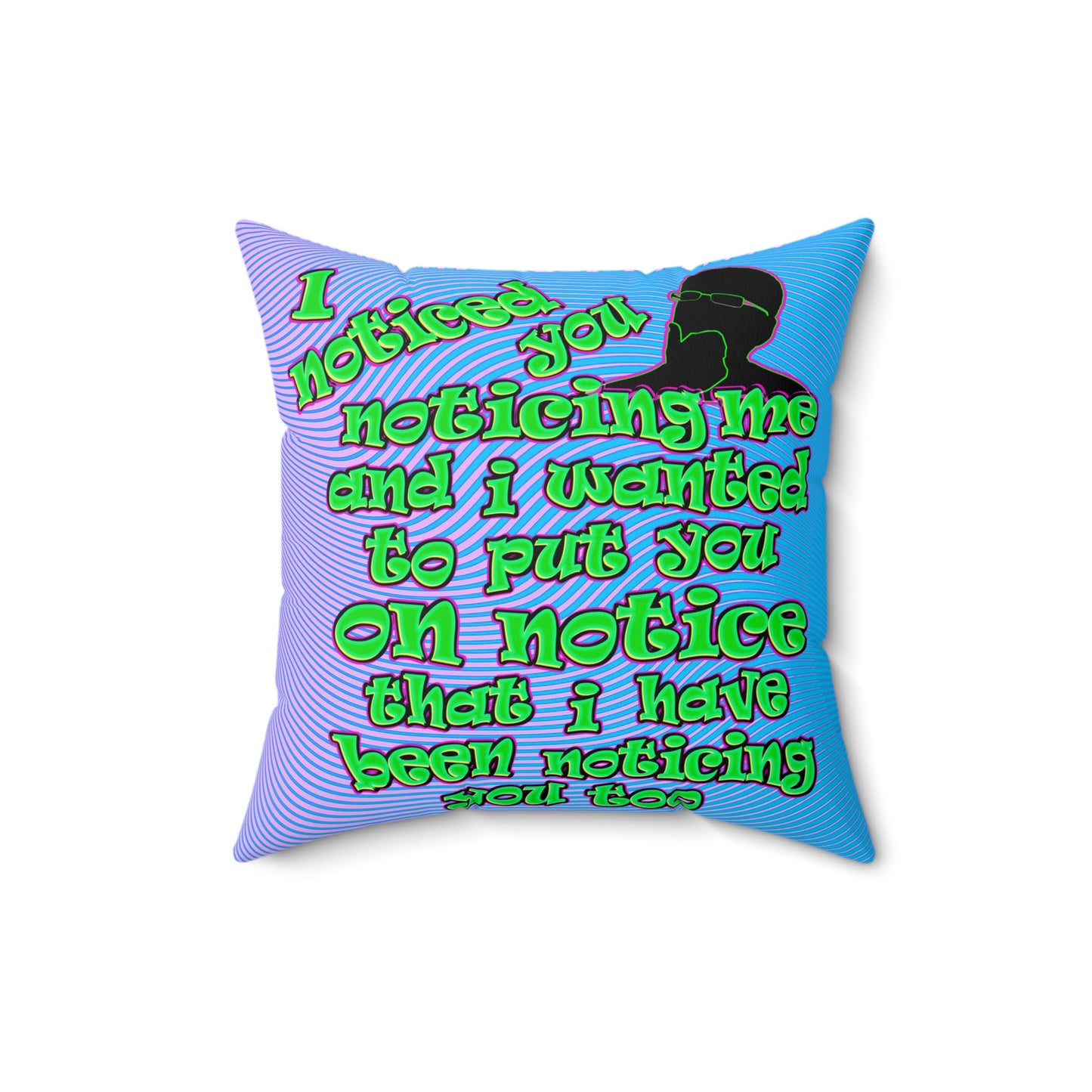 noticed you noticing - Spun Polyester Square Pillow - (light blue-purple wave)