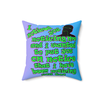noticed you noticing - Spun Polyester Square Pillow - (light blue-purple wave)