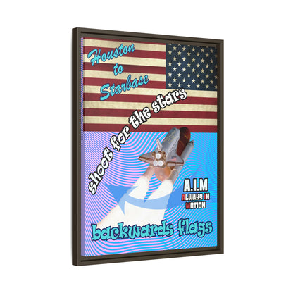 shoot for the stars - framed canvas art (light blue-purple wave)