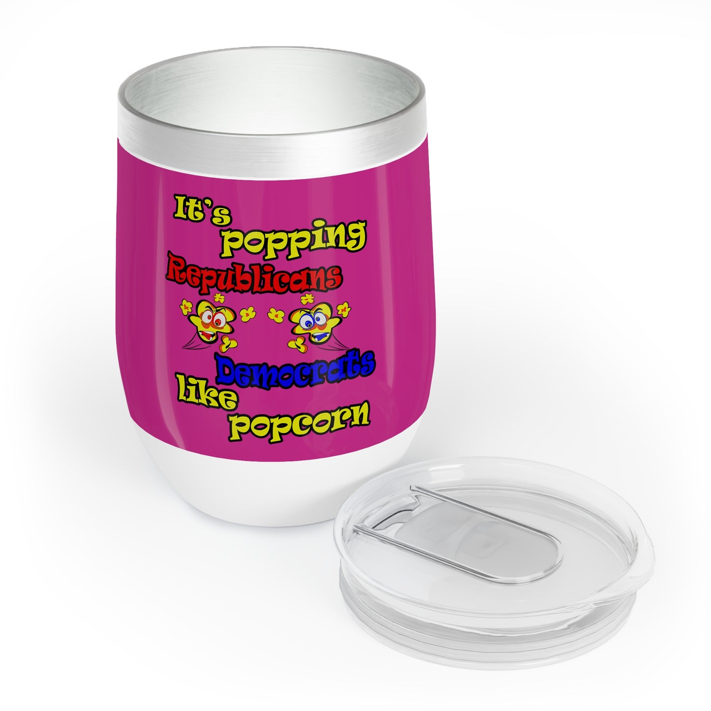 popping like popcorn - Chill Wine Tumbler (pink)