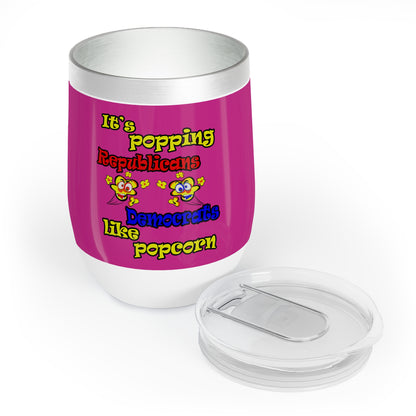 popping like popcorn - Chill Wine Tumbler (pink)