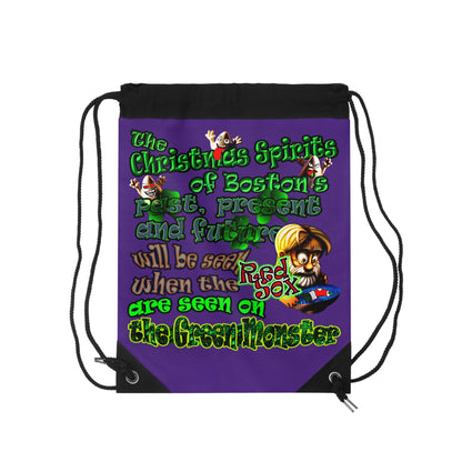 christmas spirits of boston - Drawstring Bag (purple)