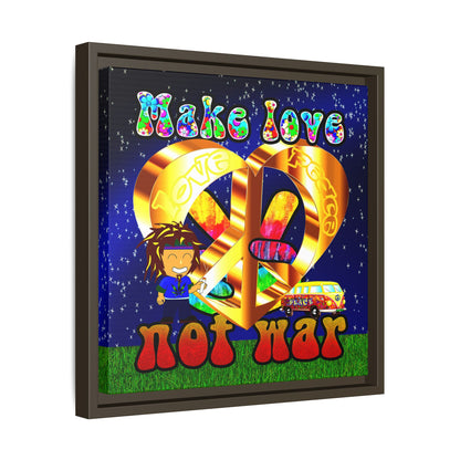love peace - framed canvas art ('snoops' background)