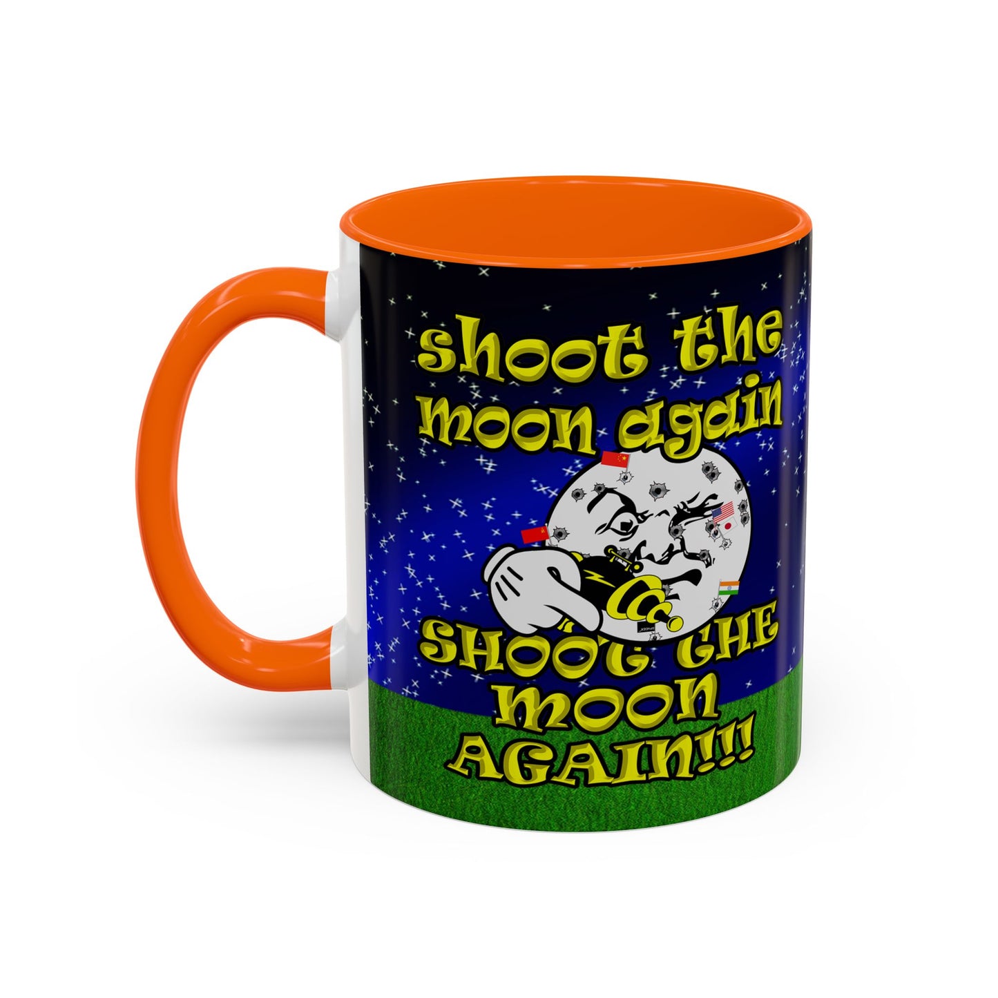 shoot the moon again - Accent Mug ('snoops' background)