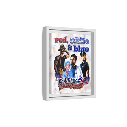 rw&b lives matter - framed canvas art (white marble)