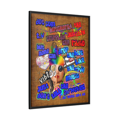 drop the beat - framed canvas art (brown papyrus)