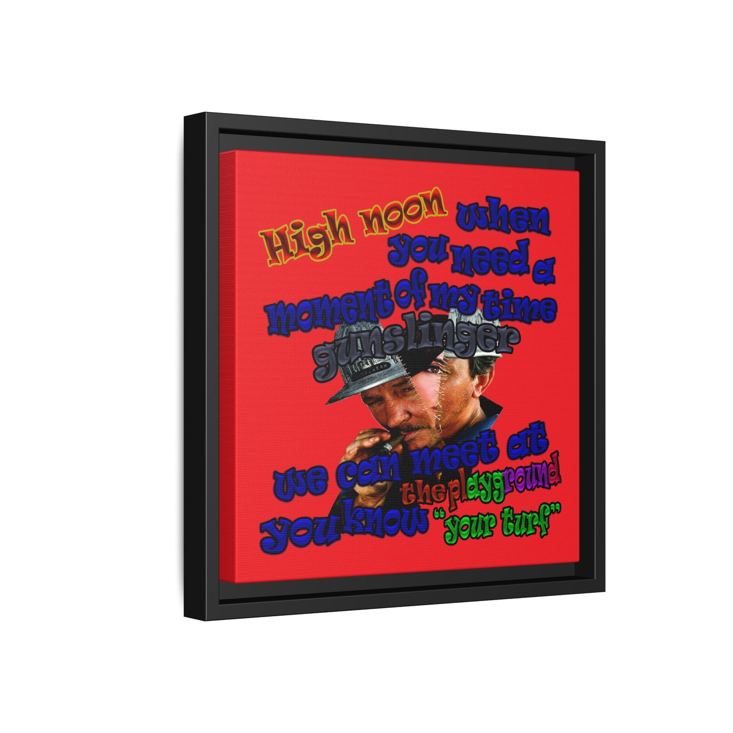 high noon - framed canvas art (red)