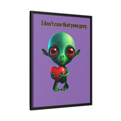 I don't care that your grey - framed canvas art (light purple)