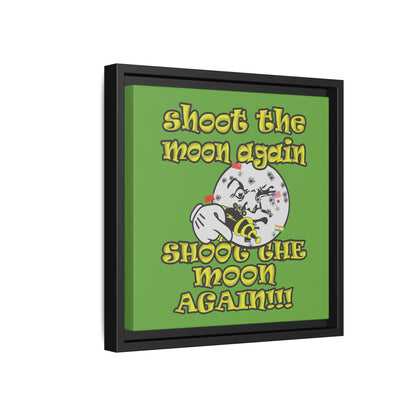 shoot the moon again - framed canvas art (green)
