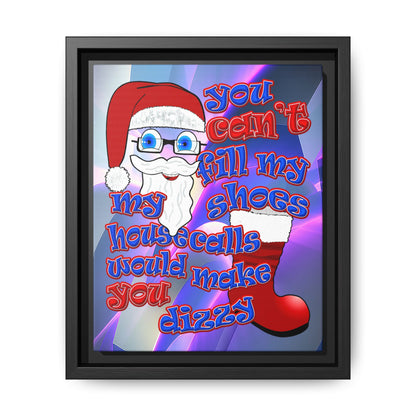 santa's shoes - framed canvas art (grey-pink wave)