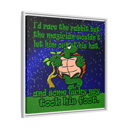 turtle race - framed canvas art ('snoops' background)