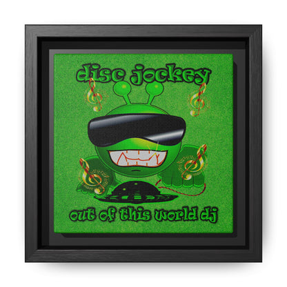 disc jockey - framed canvas art (green turf)