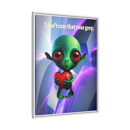 I don't care that your grey - framed canvas art (grey-pink wave)
