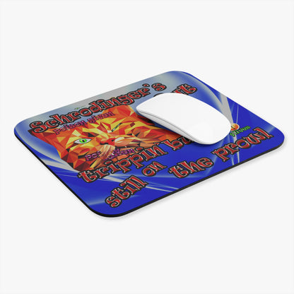 schrodinger's cat - Mouse Pad (Rectangle) (blue-white wave)