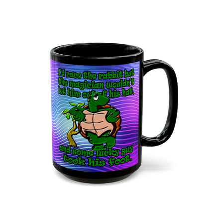 turtle race - Black Mug (purple wave)