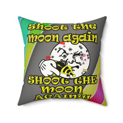 shoot the moon again - Faux Suede Square Pillow - (rainbow split)