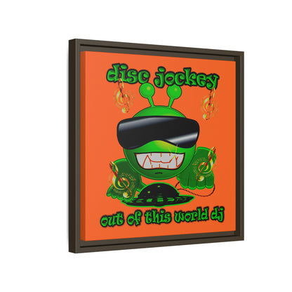 disc jockey - framed canvas art (orange)