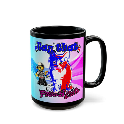 tag that - Black Mug (light blue-pink wave)