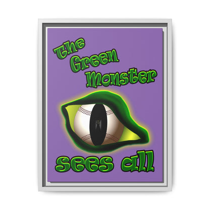 green monster - framed canvas art (light purple)