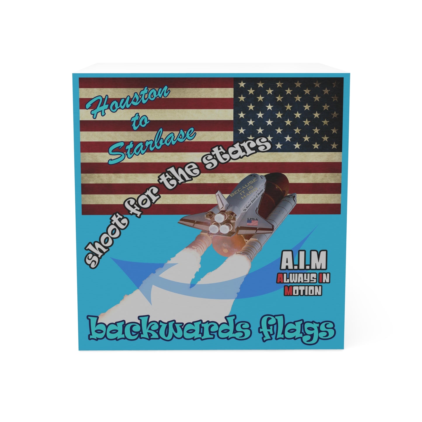 shoot for the stars - note cube (turquoise)