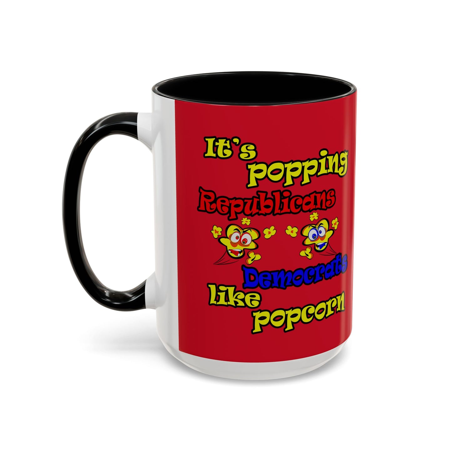 popping like popcorn - Accent Mug (dark red)