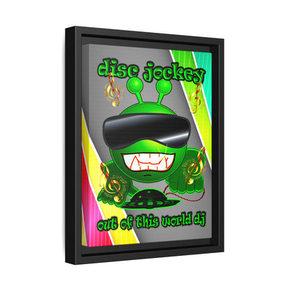 disc jockey - framed canvas art (rainbow split)
