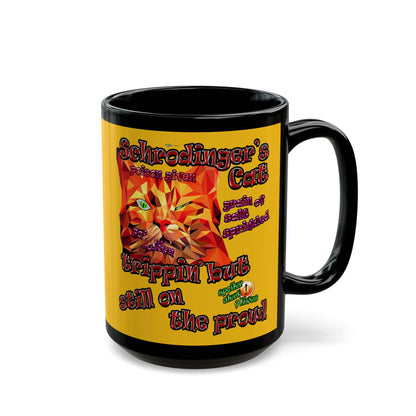 schrodinger's cat - Black Mug (yellow)