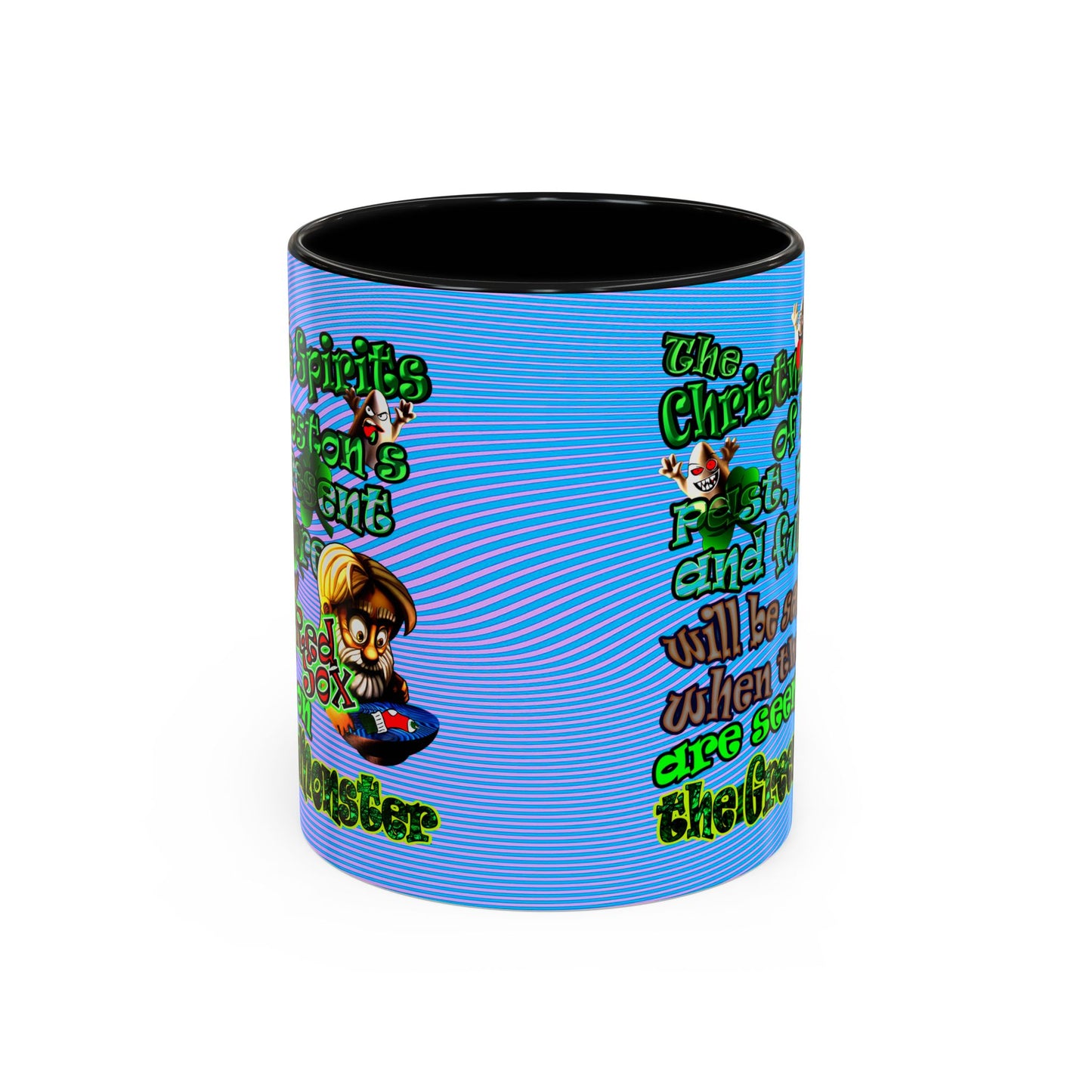 christmas spirits of boston - Accent Mug (light blue-purple wave)