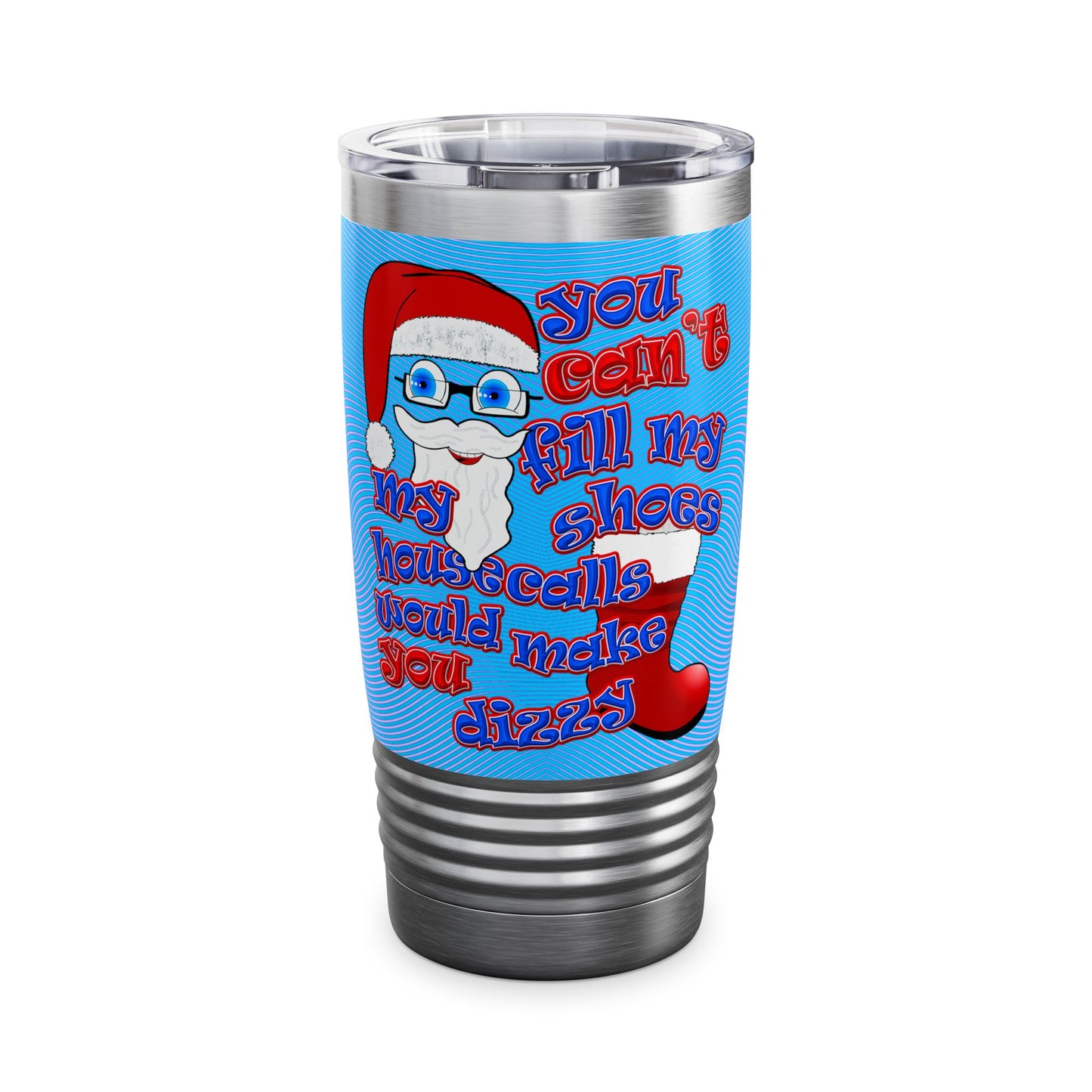 santa's shoes - Ringneck Tumbler, 20oz (light blue-purple wave)