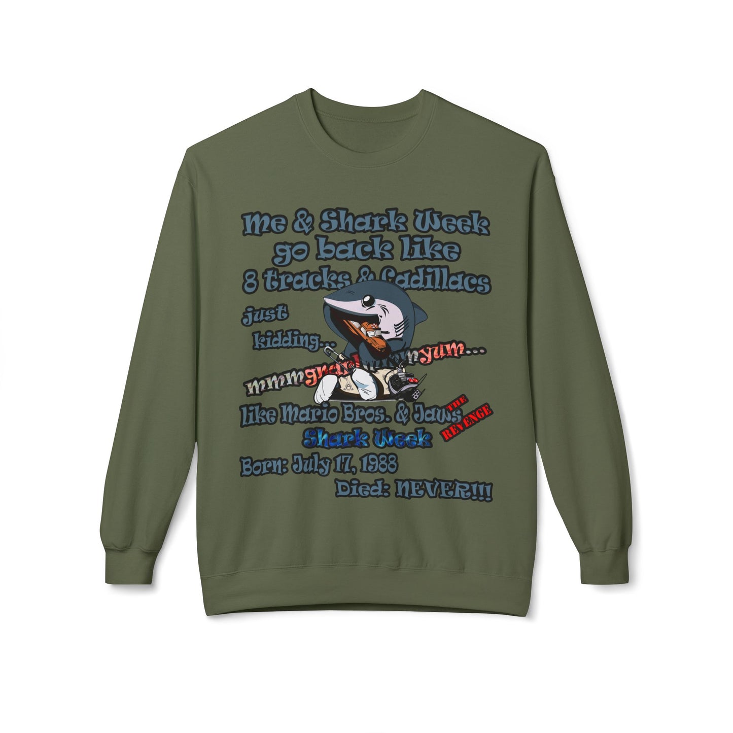 shark week - Unisex Midweight Softstyle Fleece Crewneck Sweatshirt