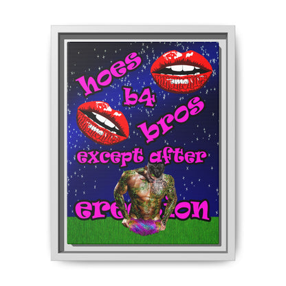 hoes b4 bros - framed canvas art ('snoops' background)