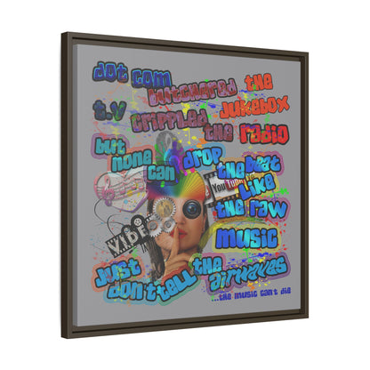drop the beat - framed canvas art (grey)