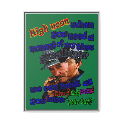 high noon - framed canvas art (dark green)