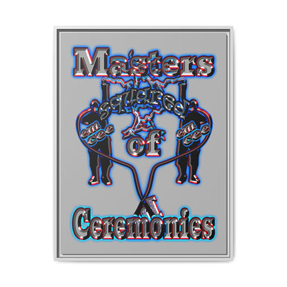 em cee squared - framed canvas art (light grey)