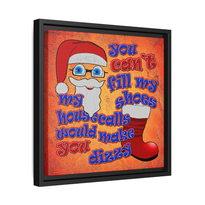 santa's shoes - framed canvas art (burnt orange)
