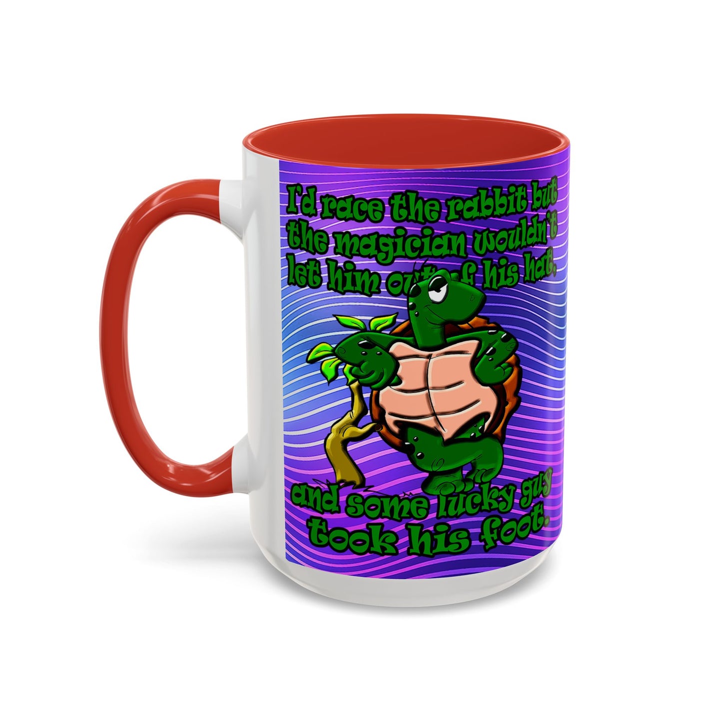 turtle race - Accent Mug (purple wave)
