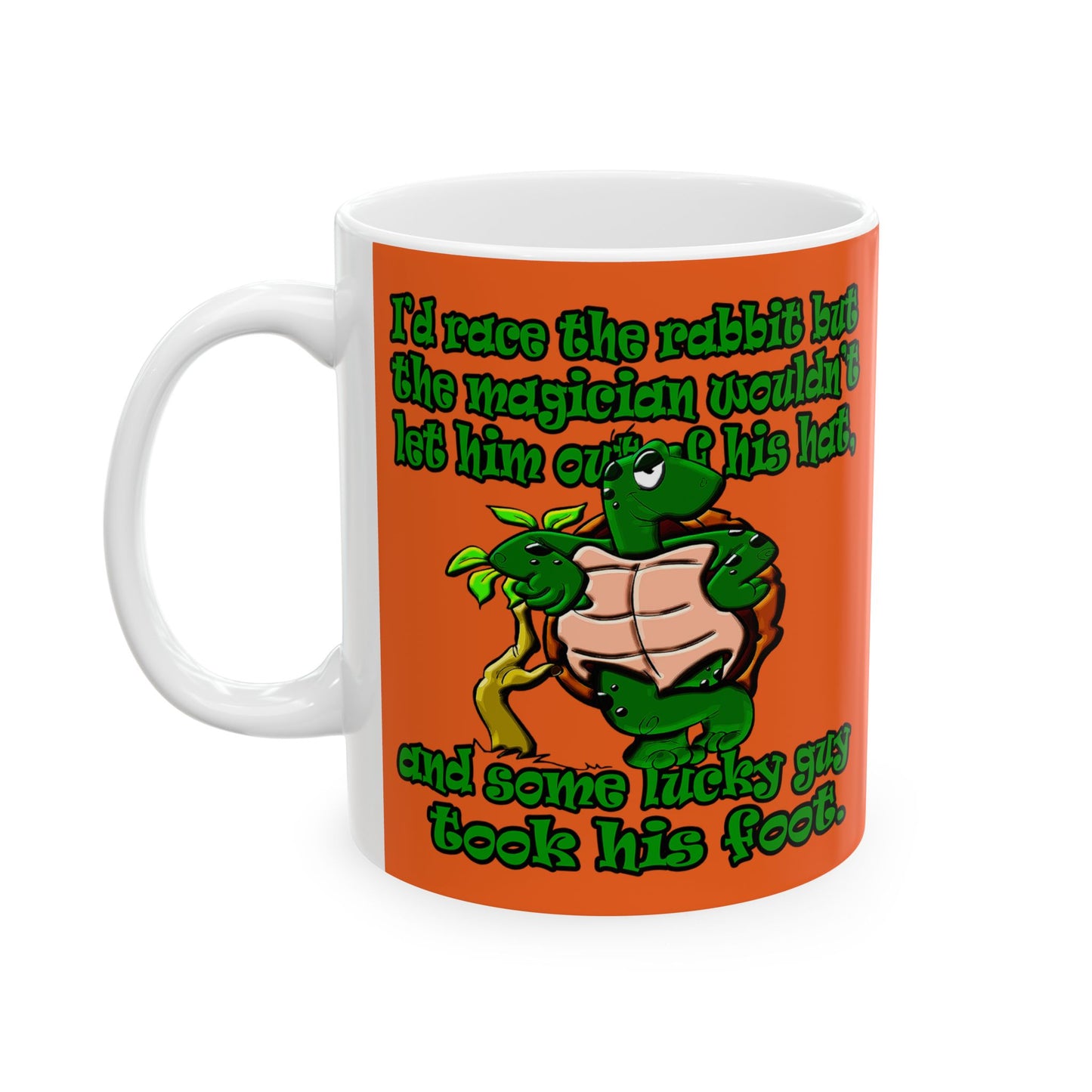 turtle race - White Mug (orange)